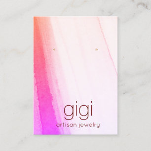 Roze Magenta Waterverf Verdien weergavehouder Visitekaartje