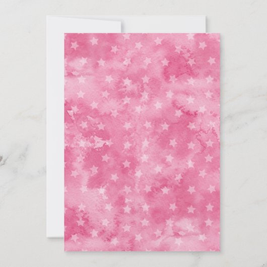 Roze Magic Birthday Party Kaart (Achterkant)