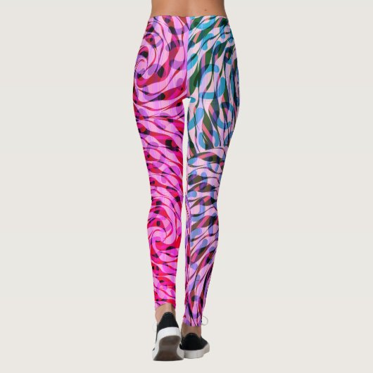 roze Magic  patroonmix Leggings (Achterkant)