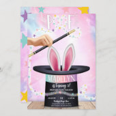 Roze Magic Show Verjaardag Kaart (Voorkant / Achterkant)