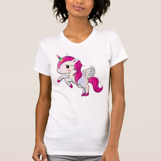 Roze Magical Cute Unicorn T-shirt (Voorkant)