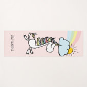 Roze Magical Yoga Unicorn Illustratie Yogamat (Voorkant (horizontaal))