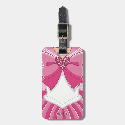 Roze Magisch Meisje Bagagelabel (Voorkant verticaal)