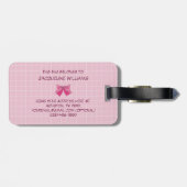 Roze Magisch Meisje II Bagagelabel (Achterkant horizontaal)