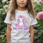 Roze Magisch Schattige Sprankelend Eenhoorn Verjaa T-shirt<br><div class="desc">Girl's verjaardagsfeestontwerp in kleurrijke snoep kleurige pastels met eenhoorn en faux golden sparkles.</div>