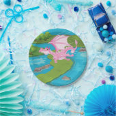 Roze Magische Draak Papieren Bordje (Feest)