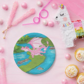 Roze Magische Draak Papieren Bordje (Feest)