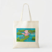 Roze Magische Dragon Fantasy Canvas tas (Voorkant)