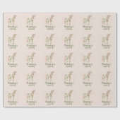 Roze magische eenhoorn gepersonaliseerde verjaarda cadeaupapier (Vlak)