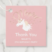 Roze Magische Eenhoorn Meisje Kids Verjaardagsfees Bedankjes Labels (Voorkant)