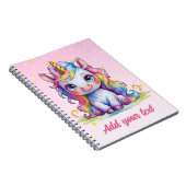 Roze Magische Eenhoorn Notitieboek – Aangepaste na (Rechterzijde)