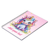 Roze Magische Eenhoorn Notitieboek – Aangepaste na (Linkerzijde)