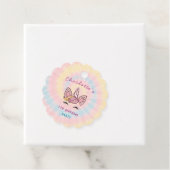 Roze Magische eenhoorn stropdas kleurstof goud gli Bedankjes Labels (In situ)