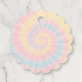 Roze Magische eenhoorn stropdas kleurstof goud gli Bedankjes Labels (Achterkant)