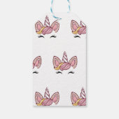 Roze Magische eenhoorn stropdas kleurstof goud gli Cadeaulabel (Achterkant)