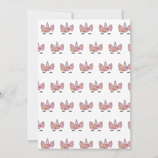 Roze Magische eenhoorn stropdas kleurstof goud gli Kaart (Achterkant)