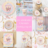 Roze Magische eenhoorn stropdas kleurstof goud gli Ronde Sticker