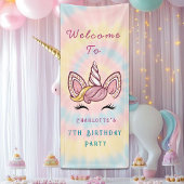 Roze Magische eenhoorn stropdas kleurstof goud gli Spandoek