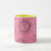 Roze Magische Kelestische Sun Moon Stars Mok (Midden)