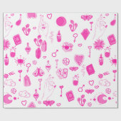 roze magische mystiek cadeaupapier (Vlak)