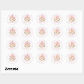 Roze Magische Princess Castle Verjaardag Sticker (Vel)