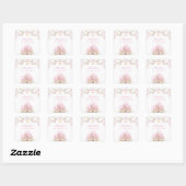 Roze Magische Princess Castle Verjaardag Sticker (Vel)