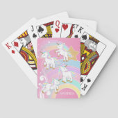Roze, magische regenboog 🦄 Unicorns Pokerkaarten (Achterkant)
