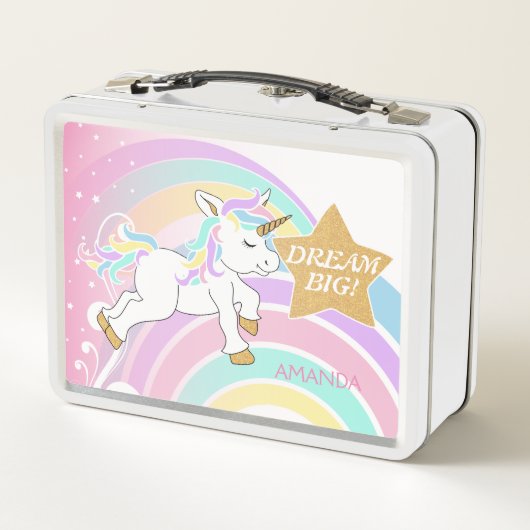 Roze Magische Regenboogeenheid - Dream Big (Achterkant)