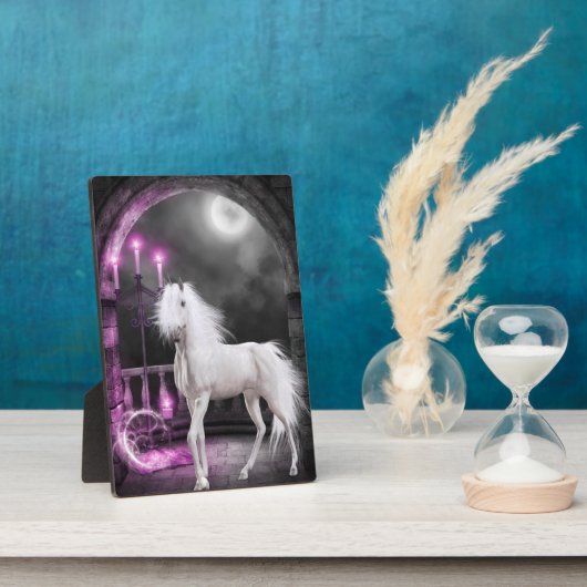 Roze Magische Unicorn Fotoplaat (Zijkant)