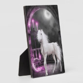 Roze Magische Unicorn Fotoplaat (Zijkant)