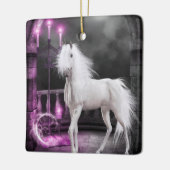 Roze Magische Unicorn Keramisch Ornament (Links)