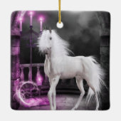 Roze Magische Unicorn Keramisch Ornament (Achterkant)