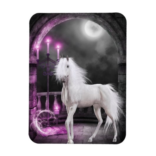 Roze Magische Unicorn Magneet (Verticaal)