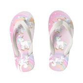 Roze Magische Unicorns Kinder Teenslippers (Voetbed)