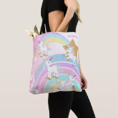 Roze Magische Unicorns Tote Bag (Dichtbij)
