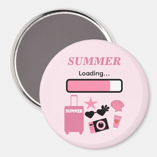 Roze magneet voor zomerlading (Voorkant / Achterkant)