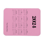 Roze magnetische kaart voor 2024 kalender magneet (Horizontaal)