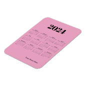 Roze magnetische kaart voor 2024 kalender magneet (Linkerzijde)