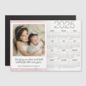 Roze Magnetische Vakantie Kerst Kaart Custom Foto (Voorkant / Achterkant)