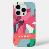 Roze Magnolia Abstracte Floral Colour Blocks Aange Case-Mate iPhone Case (Achterkant)