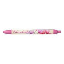 Roze Magnolia Aquarel Gepersonaliseerde Pen