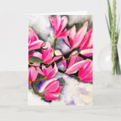 Roze Magnolia aquarel kunst Kaart (Voorkant)