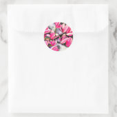 Roze Magnolia aquarel kunst Ronde Sticker (Tas)