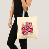 Roze Magnolia aquarel kunst Tote Bag (Voorkant (product))