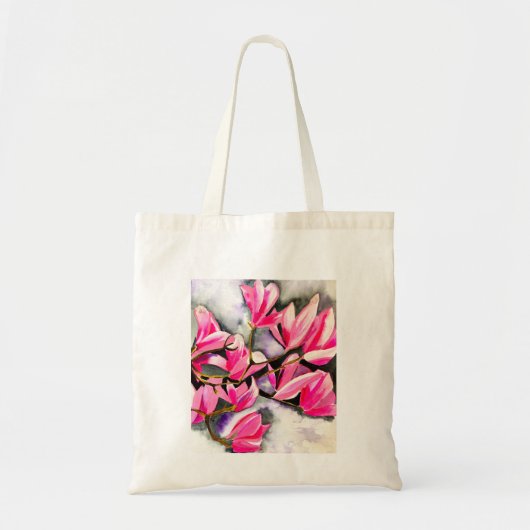 Roze Magnolia aquarel kunst Tote Bag (Voorkant)
