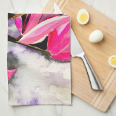 Roze Magnolia aquarel Theedoek (Quarter Fold)