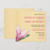 Roze Magnolia Bloem | Antiek papier | Bruiloft Kaart (Voorkant / Achterkant)