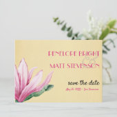 Roze Magnolia Bloem BEWAAR DE DATUM Kaart (Staand voorkant)
