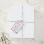 Roze magnolia bloem cadeaubijsluiter, personalisee cadeaulabel (Met Touw)