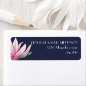 Roze Magnolia Bloem in bloei | Blauwe bruiloft Etiket (Insitu)